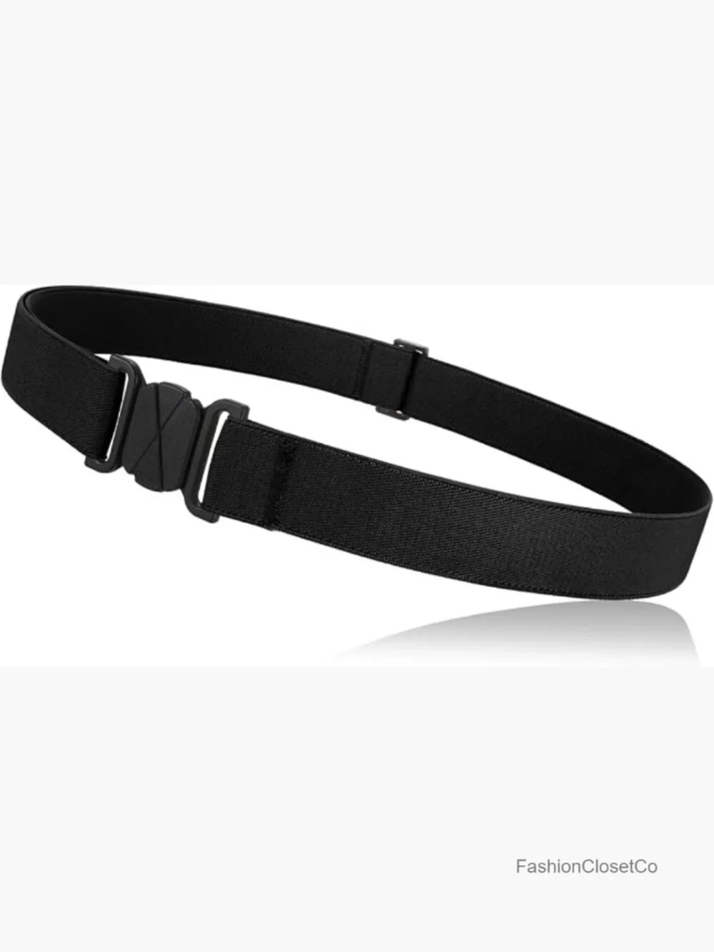 No Show Stretch Belt Flat Buckle Elastic Web Belt for Jeans Pants Dresses